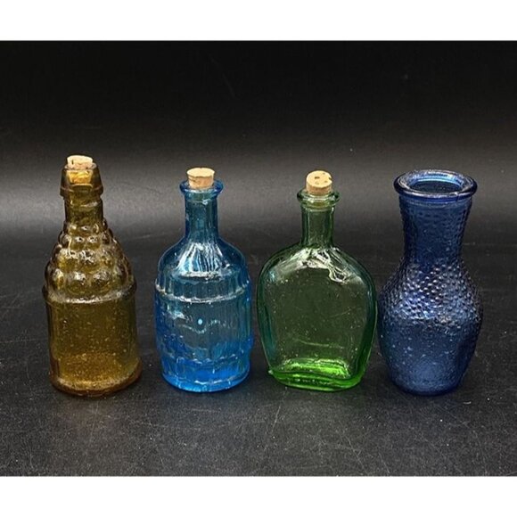 Wheaton Glass Green Thomas Jefferson Blue Root Bitters Amber Bottle 3" - Picture 7 of 9